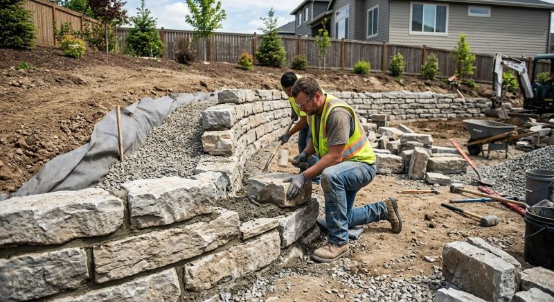 Block Retaining Wall Installation in Napa, CA