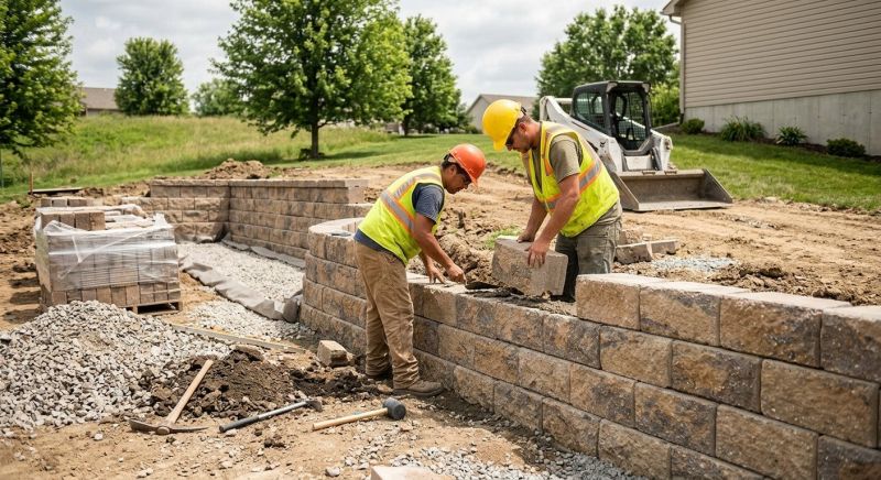 Block Retaining Wall Installation in Pasco County, FL