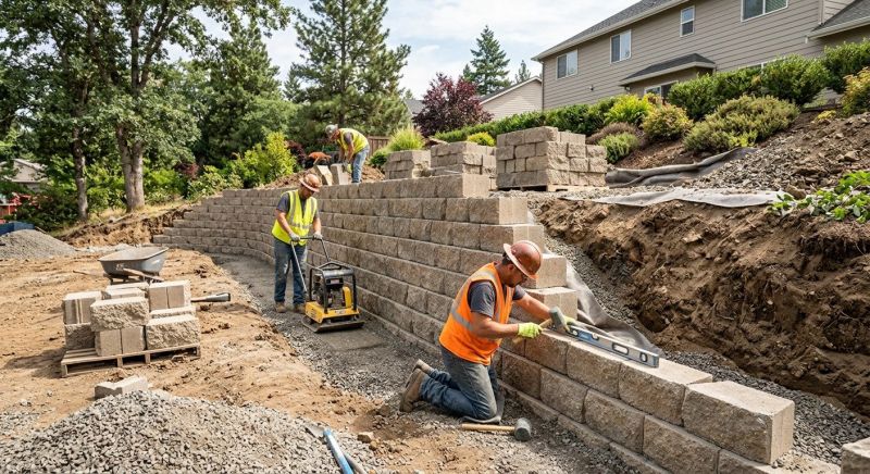 Retention Wall Installation in Sanford, FL